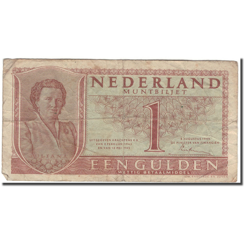 Banknote, Netherlands, 1 Gulden, 1949-08-08, KM:72, F(12-15)