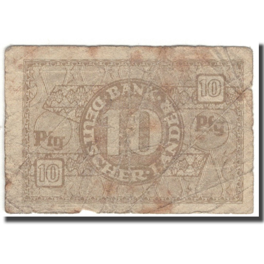 Banknote, GERMANY - FEDERAL REPUBLIC, 10 Pfennig, 1948-06-20, KM:12a, F(12-15)