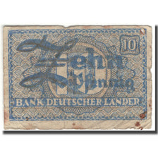 Banknote, GERMANY - FEDERAL REPUBLIC, 10 Pfennig, 1948-06-20, KM:12a, F(12-15)