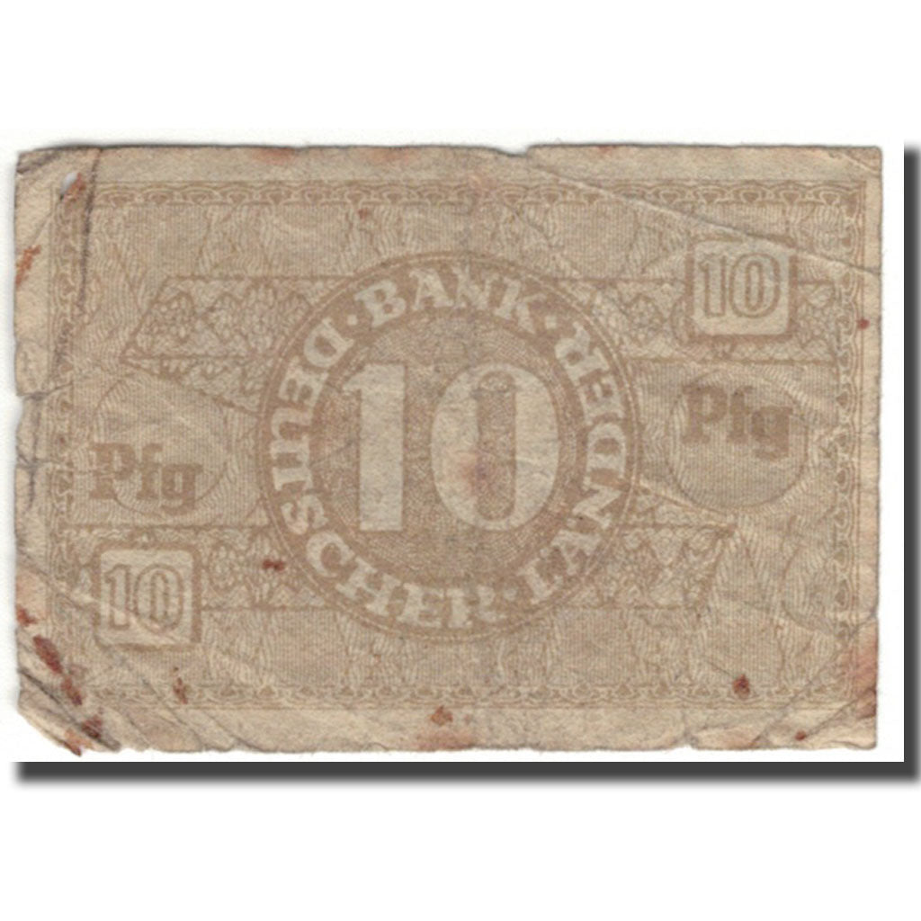 Banknote, GERMANY - FEDERAL REPUBLIC, 10 Pfennig, 1948-06-20, KM:12a, F(12-15)