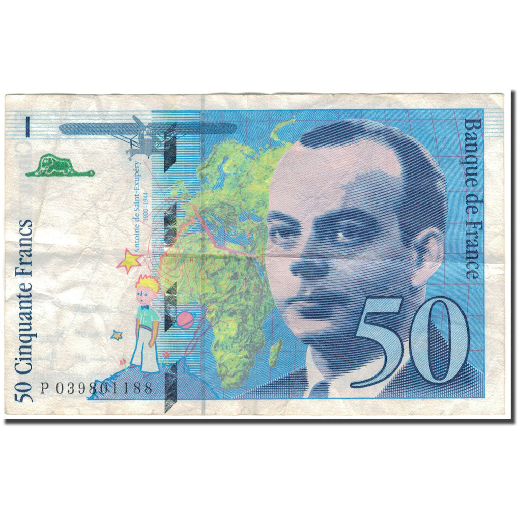 Francia, 50 Francs, 50 F 1992-1999 ''St Exupéry'', 1997, BC+, Fayette:73.4