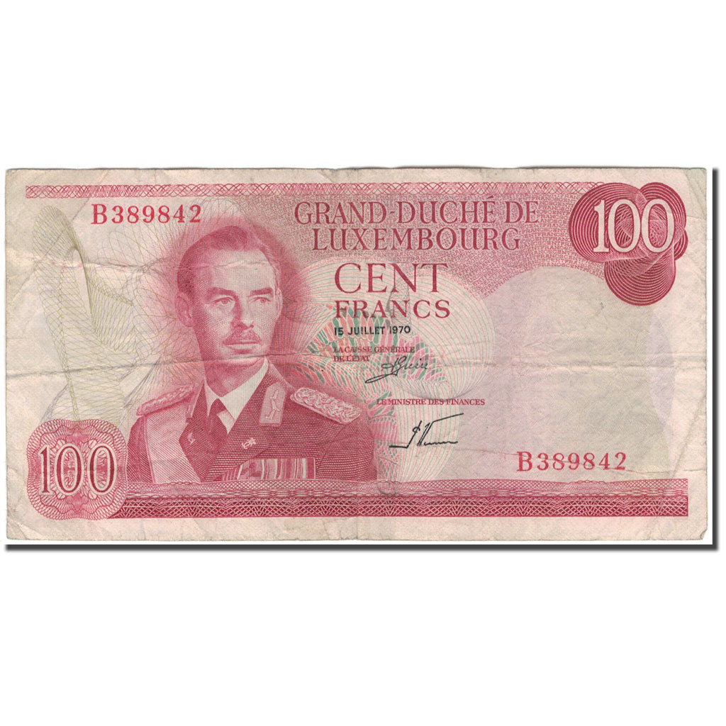 Banknote, Luxembourg, 100 Francs, 1970-07-15, KM:56a, VF(20-25)