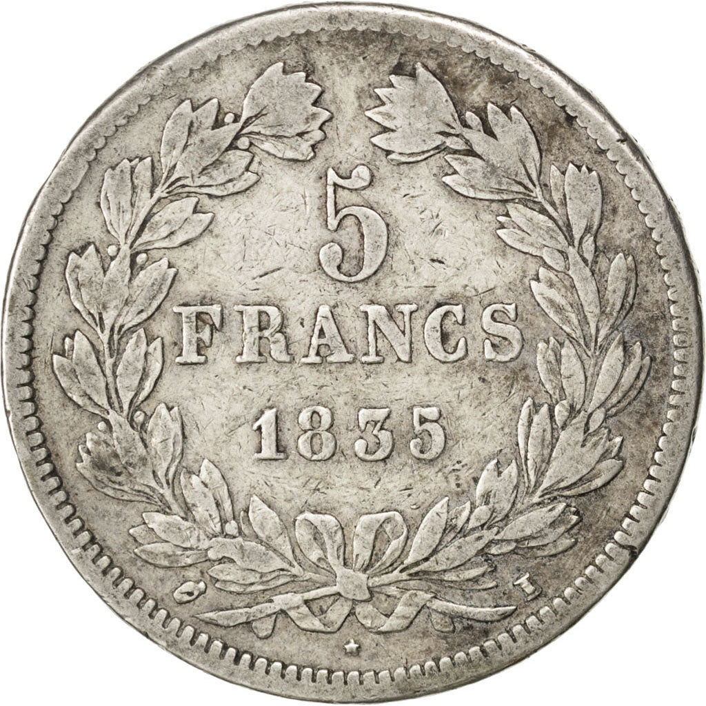 Louis Philippe Ier, 5 Francs tête laurée 1835 Limoges, KM 749.6