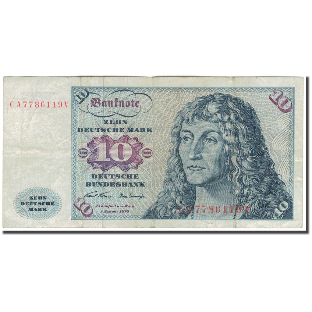 Banknote, GERMANY - FEDERAL REPUBLIC, 10 Deutsche Mark, 1970-01-02, KM:31a