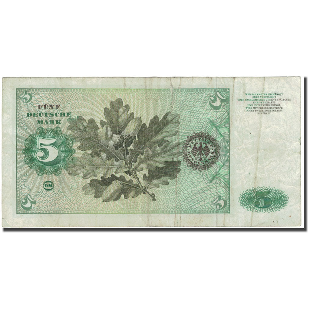 Banknote, GERMANY - FEDERAL REPUBLIC, 5 Deutsche Mark, 1970-01-02, KM:30a