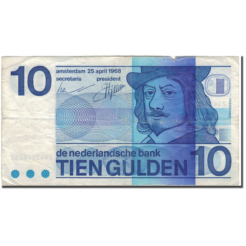 Banknote, Netherlands, 10 Gulden, 1968-04-25, KM:91b, VF(20-25)