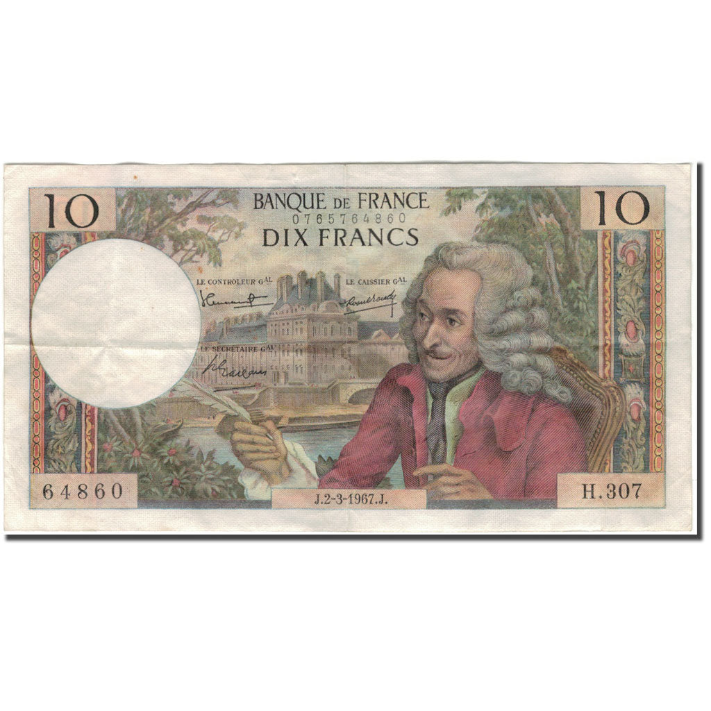 Francia, 10 Francs, 10 F 1963-1973 ''Voltaire'', 1967-03-02, MBC, Fayette:62.25