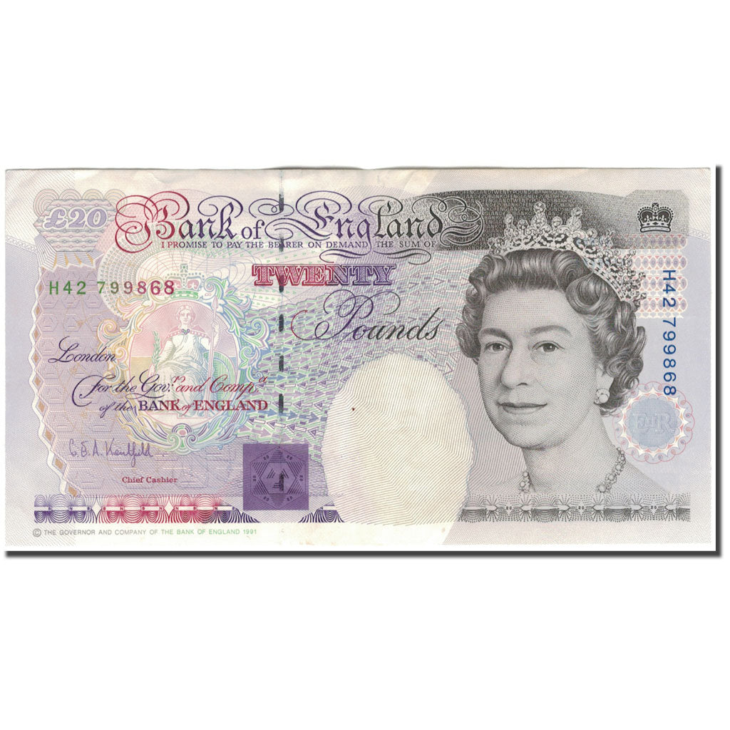Banknote, Great Britain, 20 Pounds, 1991-1993, KM:384b, AU(50-53)