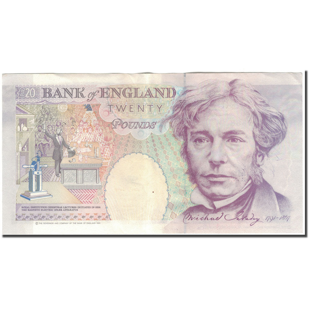 Banknote, Great Britain, 20 Pounds, 1991-1993, KM:384b, AU(50-53)