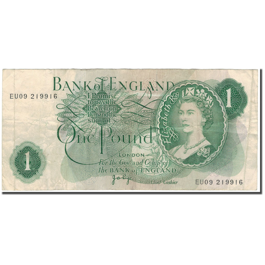 Banknote, Great Britain, 1 Pound, Undated (1970-77), KM:374g, VG(8-10)