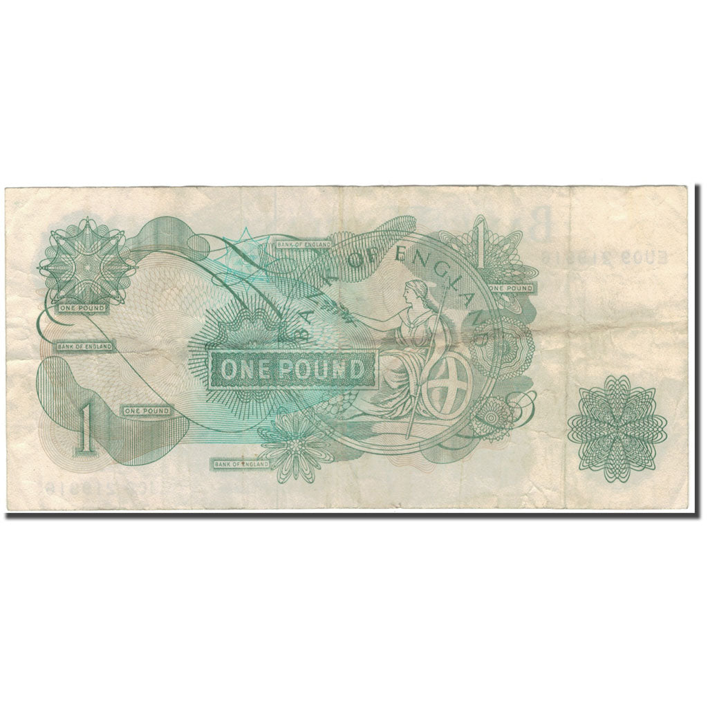 Banknote, Great Britain, 1 Pound, Undated (1970-77), KM:374g, VG(8-10)