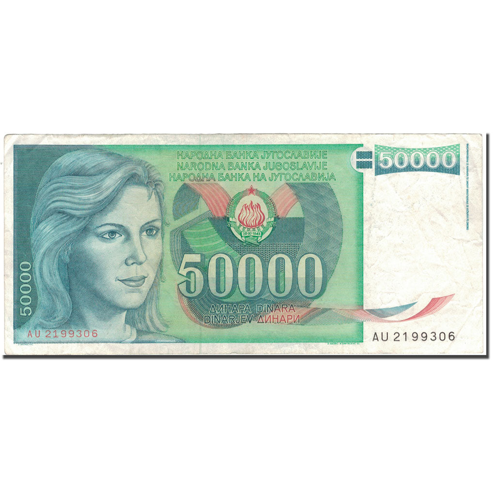 Biljet, Joegoslaviëe, 50,000 Dinara, 1988-05-01, KM:96, TB+