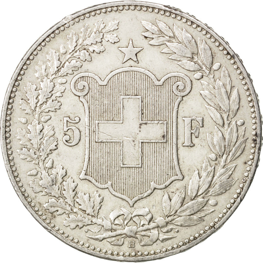 Coin, Switzerland, 5 Francs, 1907, Bern, EF(40-45), Silver, KM:34