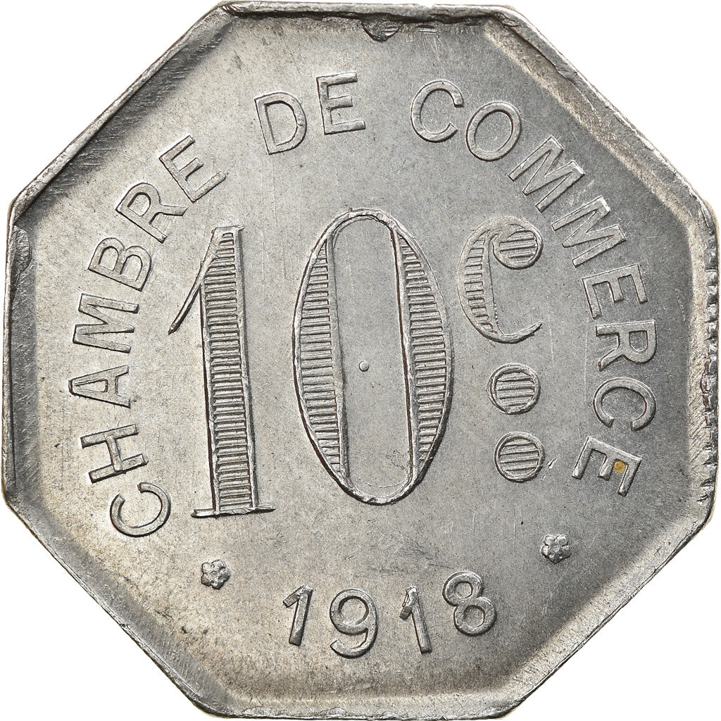 Coin, France, Chambre de Commerce, Rouen, 10 Centimes, 1918, MS(60-62)