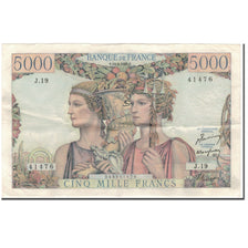 France, 5000 Francs, 5 000 F 1949-1957 ''Terre et Mer'', 1949-03-10, VF(30-35)