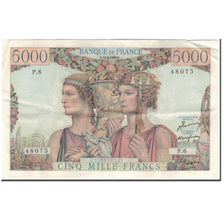 France, 5000 Francs, 5 000 F 1949-1957 ''Terre et Mer'', 1949-03-10, TB+