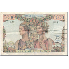 France, 5000 Francs, 5 000 F 1949-1957 ''Terre et Mer'', 1949-03-10, TB