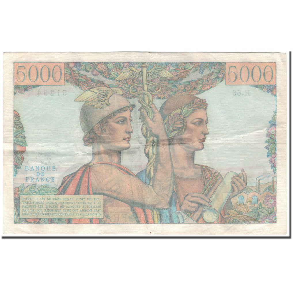 Francia, 5000 Francs, 5 000 F 1949-1957 ''Terre et Mer'', 1951-04-05, MBC
