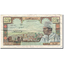 Banconote, Marocco, 5 Dirhams, 1968, KM:53e, MB