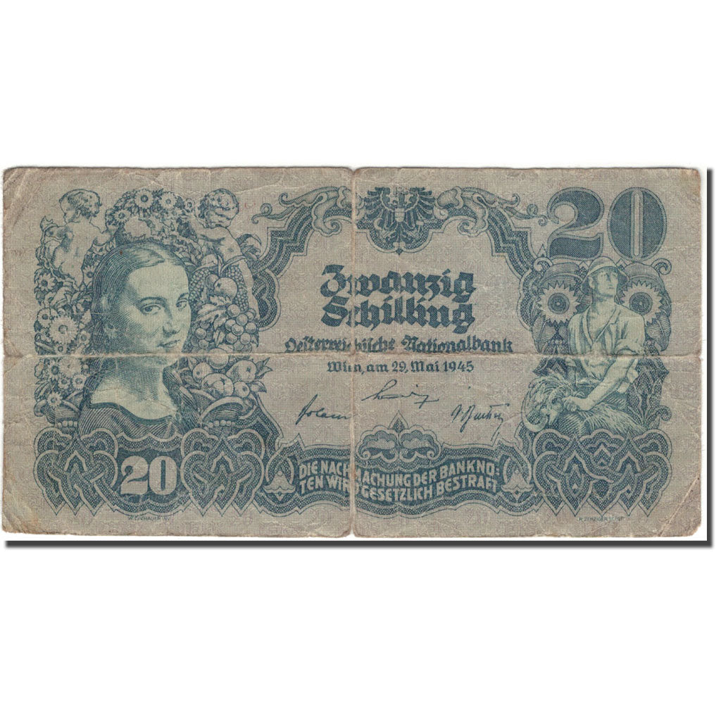 Banknote, Austria, 20 Schilling, 1945-05-29, KM:116, VG(8-10)