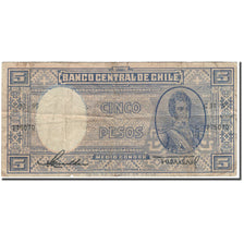 Banknote, Chile, 5 Pesos = 1/2 Condor, 1947, KM:110, VG(8-10)