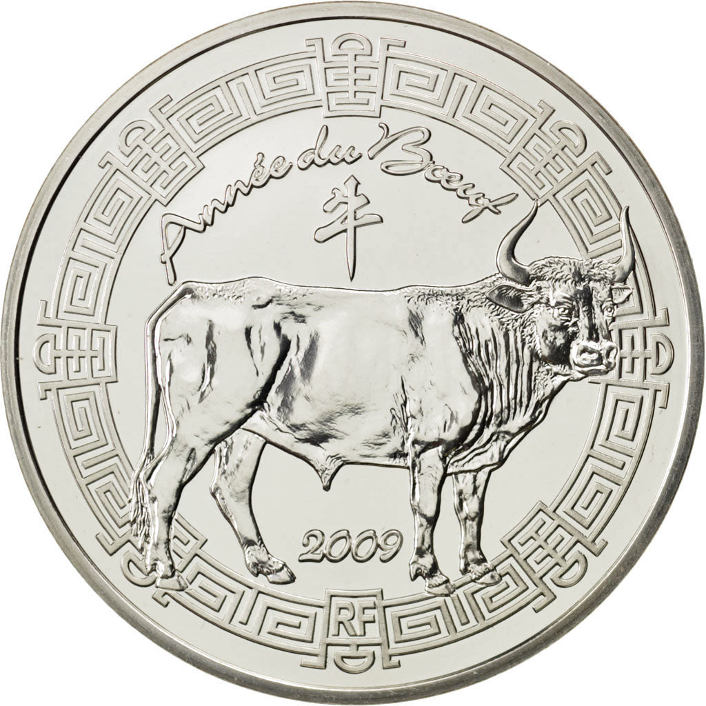 France, 5 Euros, 2009, MS(65-70), Silver, 22.20