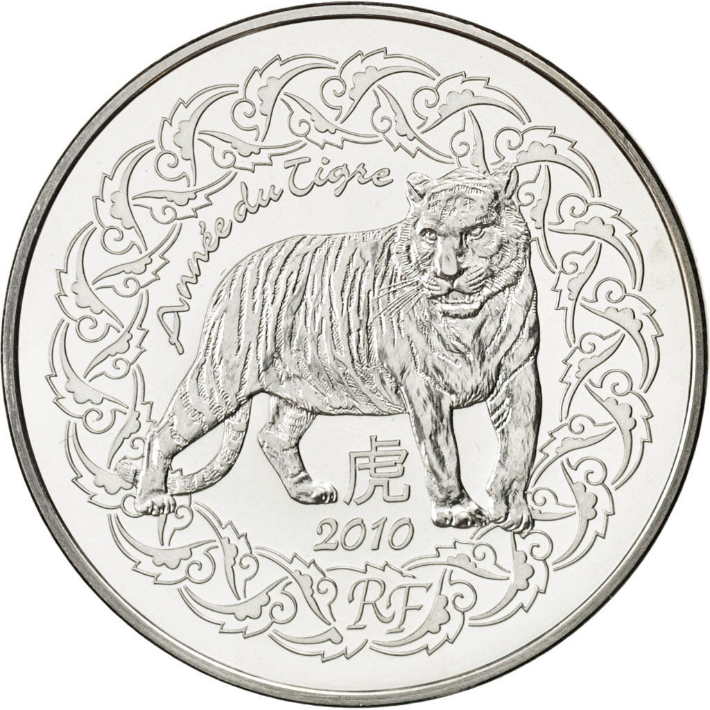 France, 5 Euros, 2010, KM #1715, MS(65-70), Silver, 22.20