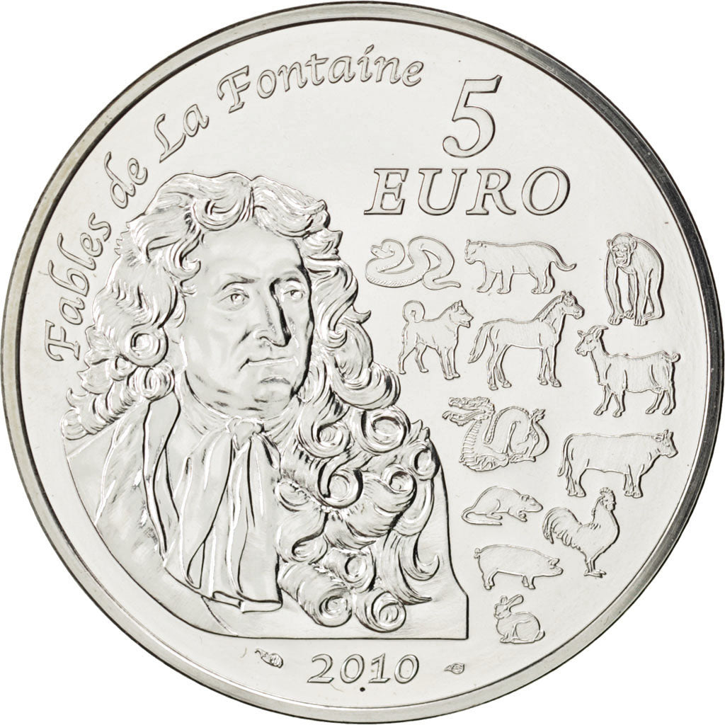 France, 5 Euros, 2010, KM #1715, MS(65-70), Silver, 22.20