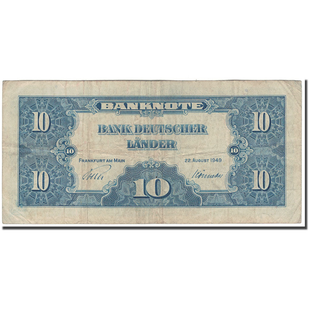 Banknote, GERMANY - FEDERAL REPUBLIC, 10 Deutsche Mark, 1949-08-22, KM:16a