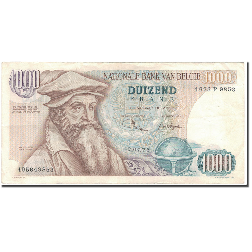 Banknote, Belgium, 1000 Francs, 1975-07-02, KM:136b, EF(40-45)