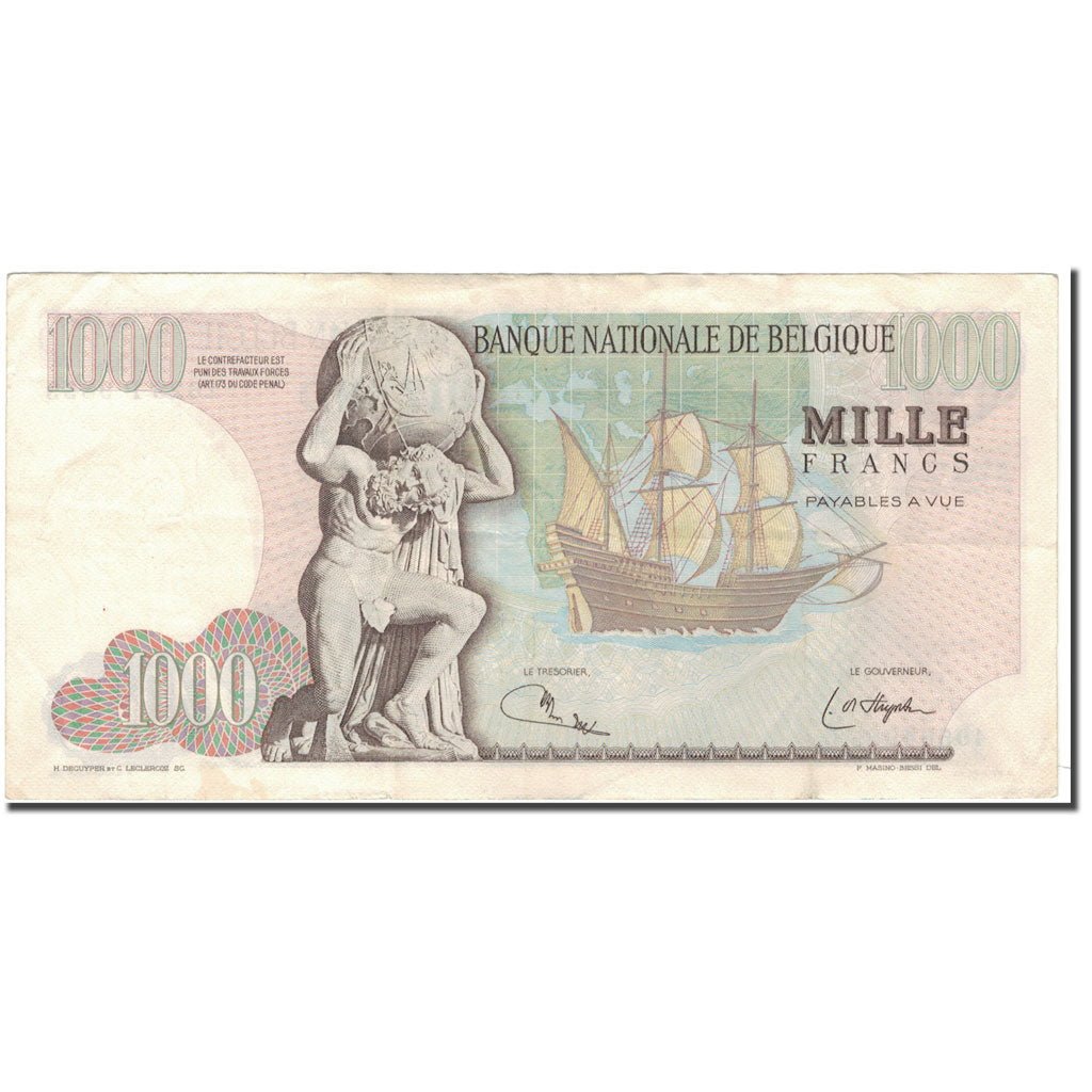 Banknote, Belgium, 1000 Francs, 1975-07-02, KM:136b, EF(40-45)
