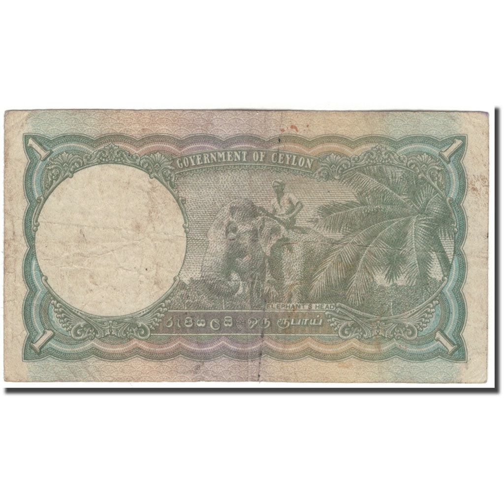 Banknote, Ceylon, 1 Rupee, 1948-06-01, KM:34, VF(20-25)