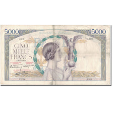 France, 5000 Francs, 5 000 F 1934-1944 ''Victoire'', 1939-06-08, TB