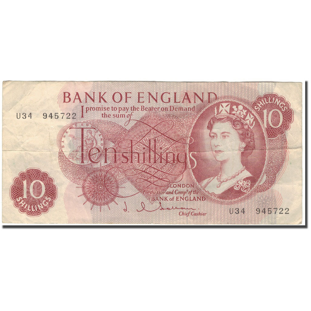 Banknote, Great Britain, 10 Shillings, UNDATED 1962-66, KM:373b, VF(20-25)