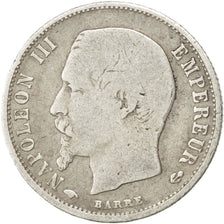 FRANCE, 50 Centimes, 1858, Paris, KM #794.1, F(12-15), Silver, Gadoury #414,...