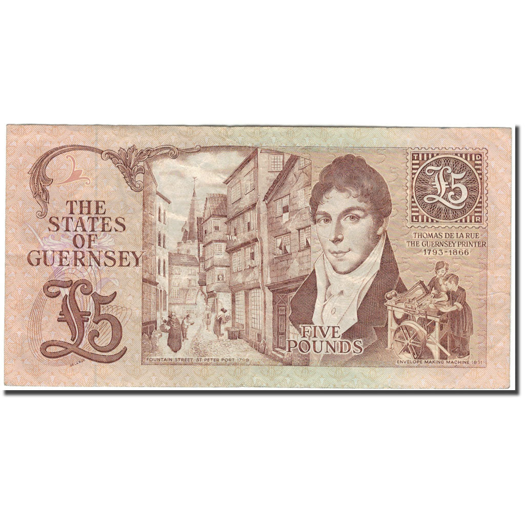 Banknote, Guernsey, 5 Pounds, undated (1990-95), KM:53a, EF(40-45)