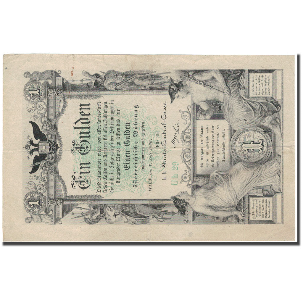 Geldschein, Österreich, 1 Gulden, 1866-07-07, KM:A150, SS