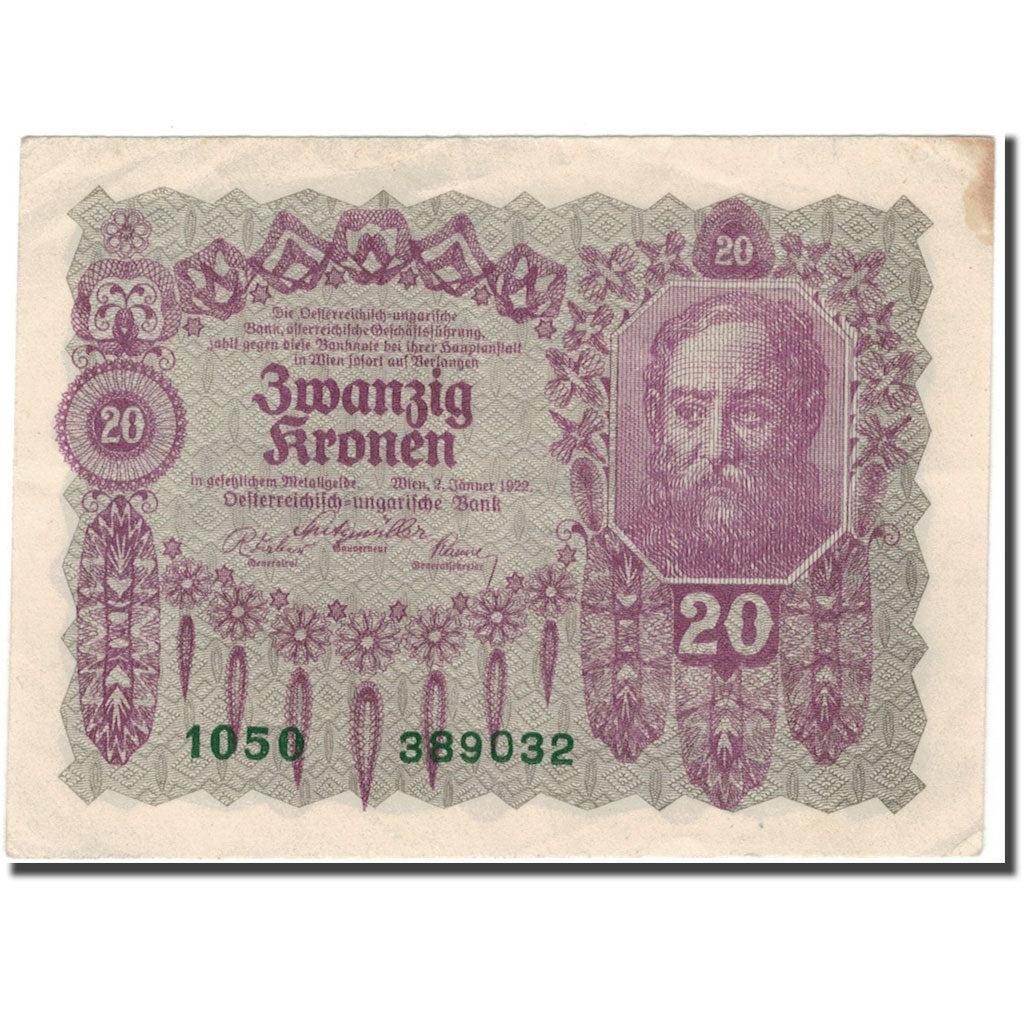 Banknote, Austria, 20 Kronen, 1922-01-02, KM:76, AU(55-58)
