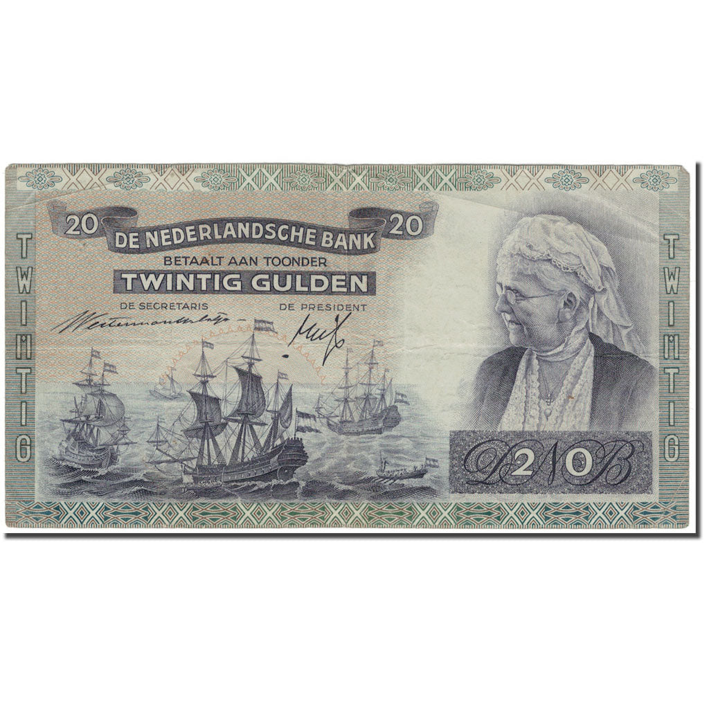 Banknote, Netherlands, 20 Gulden, 1941-03-19, KM:54, AU(50-53)