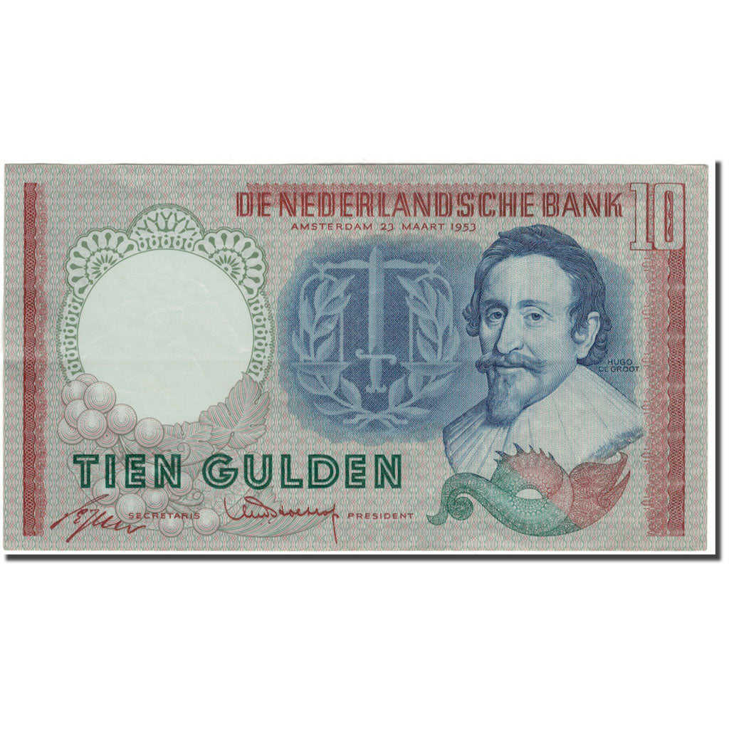 Banknote, Netherlands, 10 Gulden, 1953-03-23, KM:85, AU(55-58)