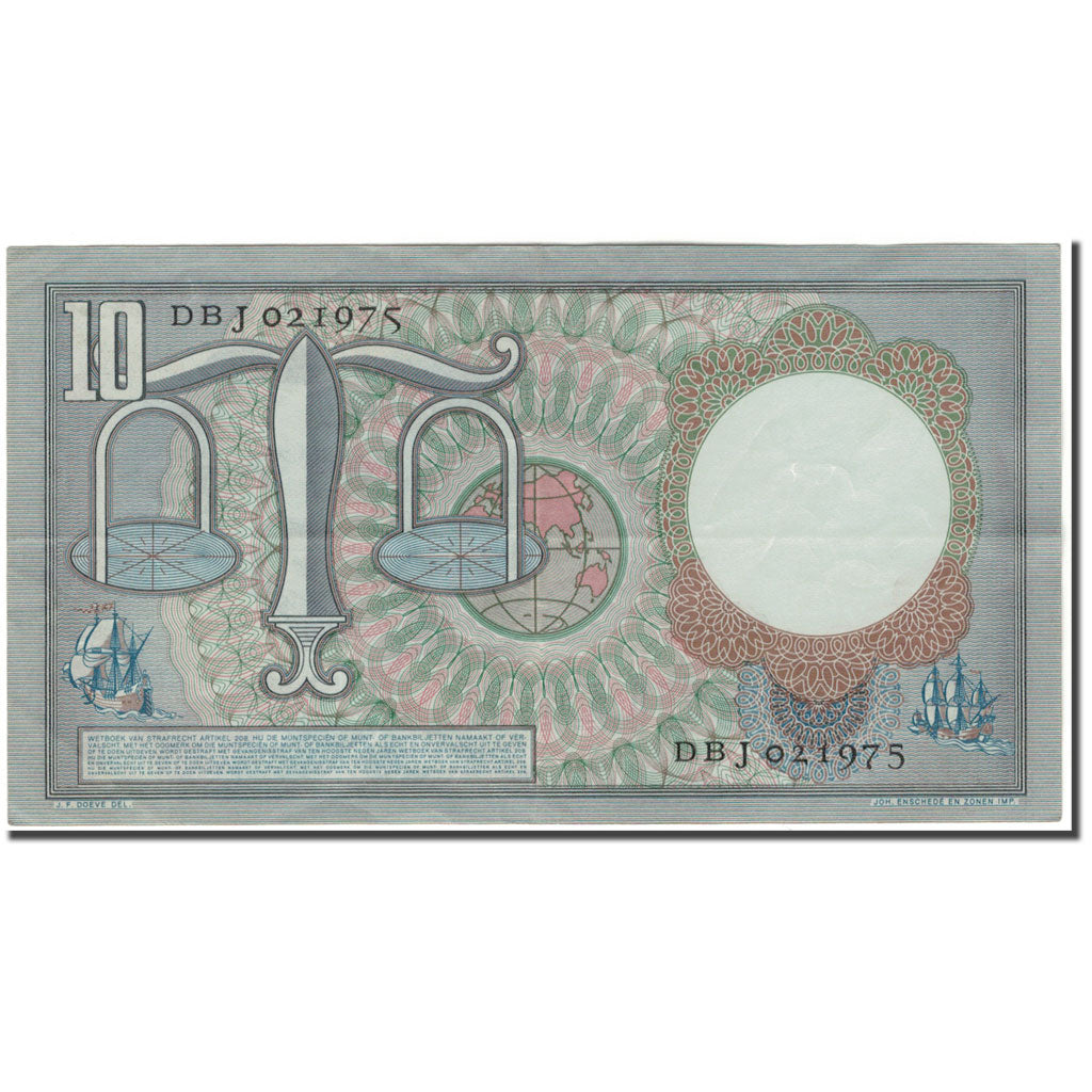 Banknote, Netherlands, 10 Gulden, 1953-03-23, KM:85, AU(55-58)
