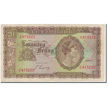 Banknote, Luxembourg, 20 Frang, 1943, KM:42a, EF(40-45)