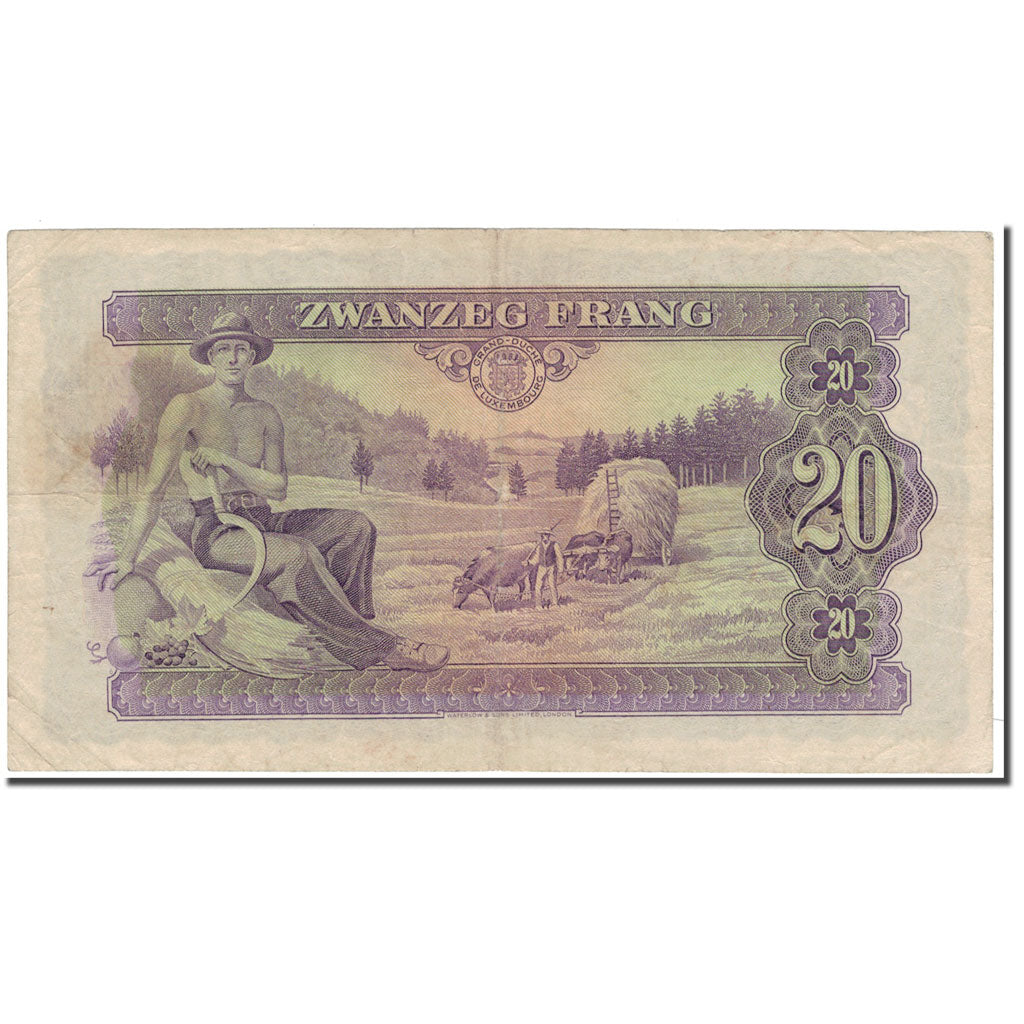 Banknote, Luxembourg, 20 Frang, 1943, KM:42a, EF(40-45)