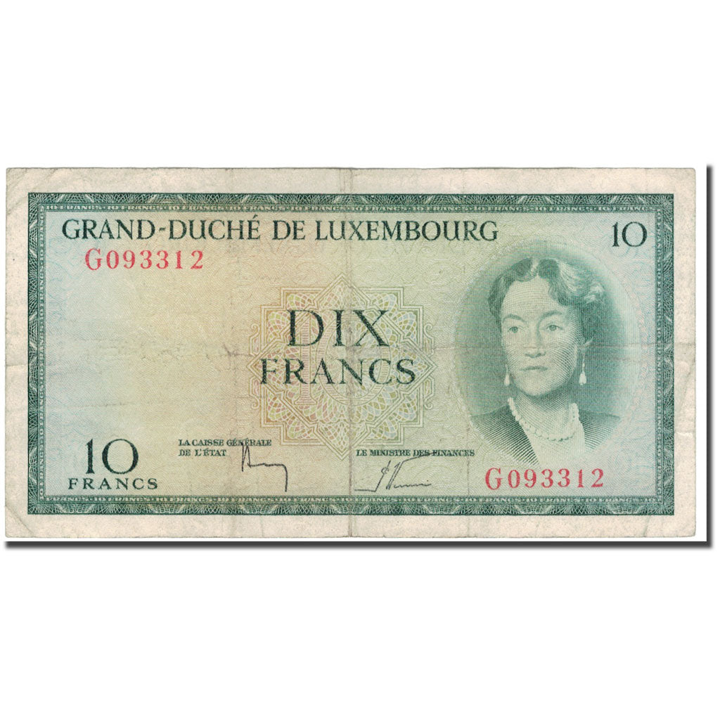 Banknote, Luxembourg, 10 Francs, 1954, KM:48a, VF(30-35)