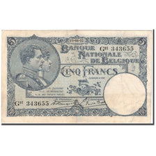 Banknote, Belgium, 5 Francs, 1922-04-08, KM:93, EF(40-45)