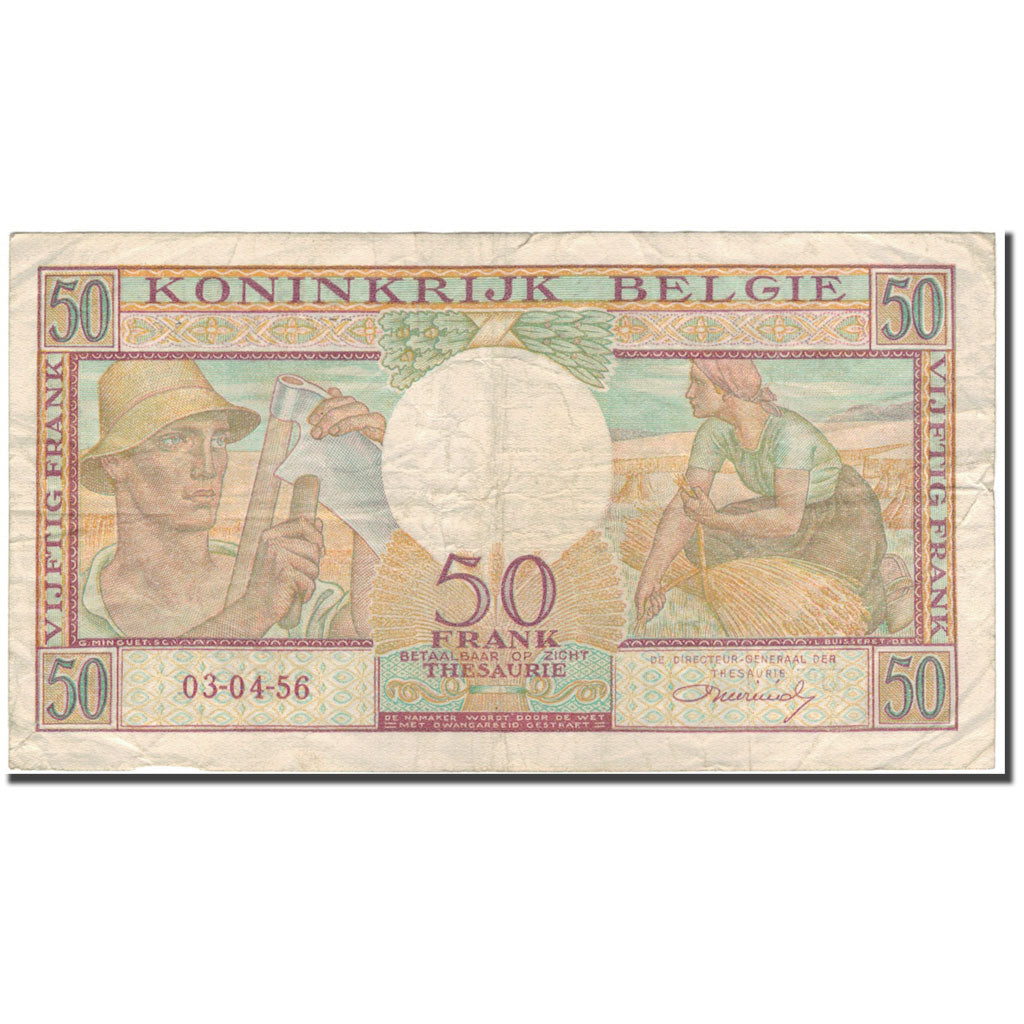 Banknote, Belgium, 50 Francs, 1956-04-03, KM:133b, VF(20-25)
