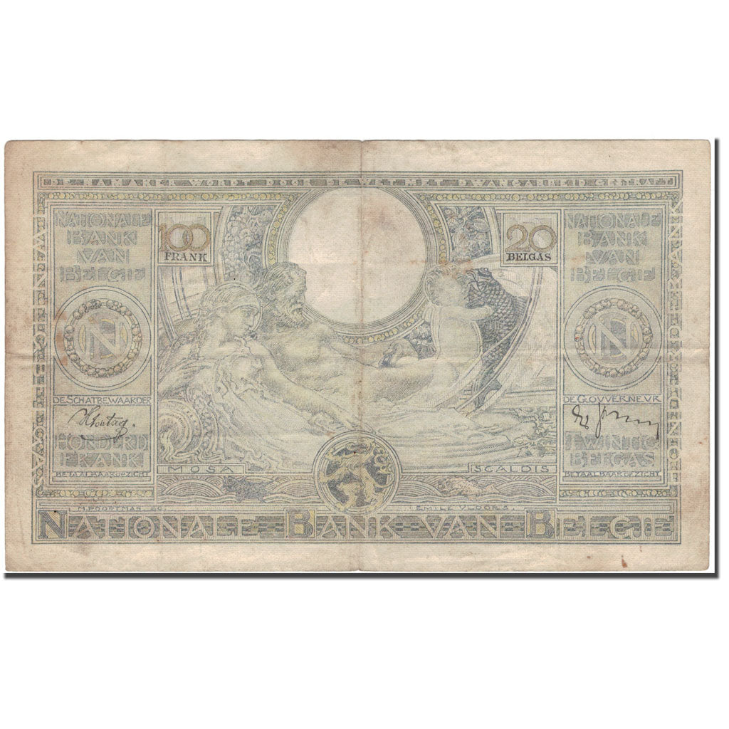 Banknote, Belgium, 100 Francs-20 Belgas, 1939-05-17, KM:107, VF(30-35)