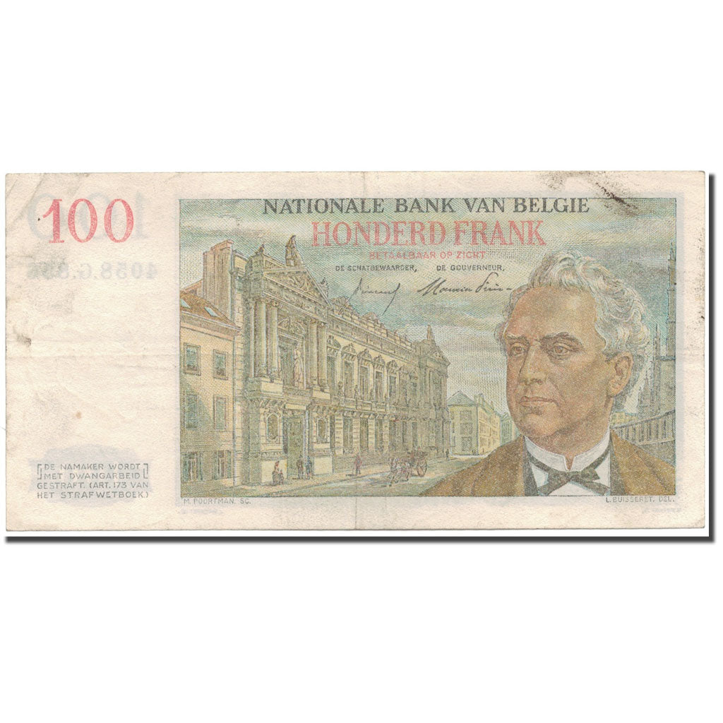 Banknote, Belgium, 100 Francs, 1953-08-29, KM:129b, EF(40-45)