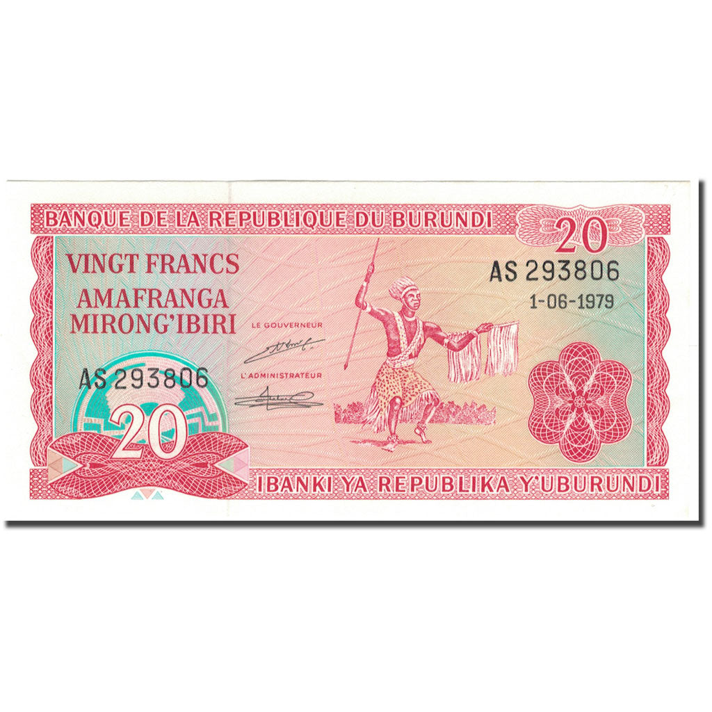 Banknote, Burundi, 20 Francs, 1979-06-01, KM:27A, UNC(65-70)