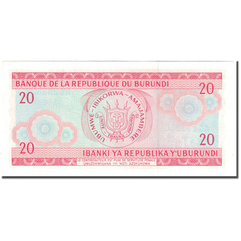 Banknote, Burundi, 20 Francs, 1979-06-01, KM:27A, UNC(65-70)